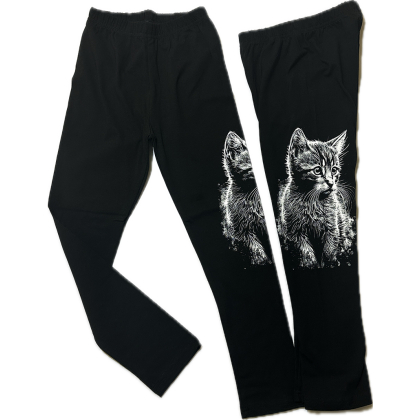 Legginsy bawełniane długie ELMAR - KOTEK - Czarne
